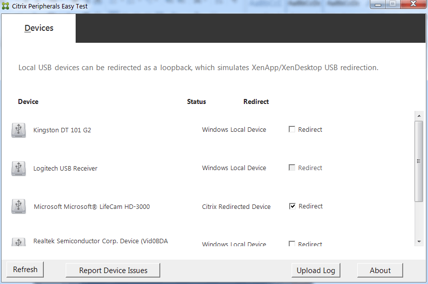 How to test USB device redirection for Citrix Virtual Apps and Desktops 1 Cloud School Docs - Citrix Peripherals Easy Test -