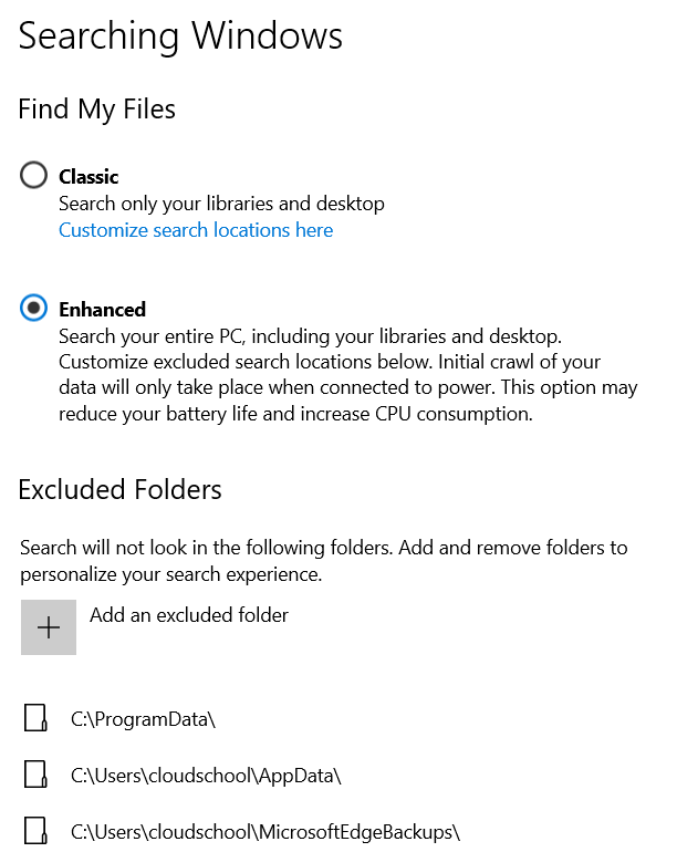 How to resolve Windows search and indexing issues 8 Cloud School Docs - image 1 -