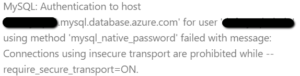 AzureMySQL Error
