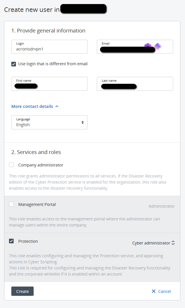Cloud School Docs - Acronis DR 10 Create point to site VPN user for Cloud Only DR scenario -