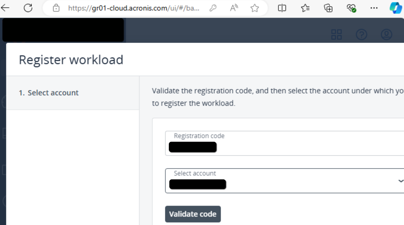 Cloud School Docs - Acronis DR 5 Register Code -