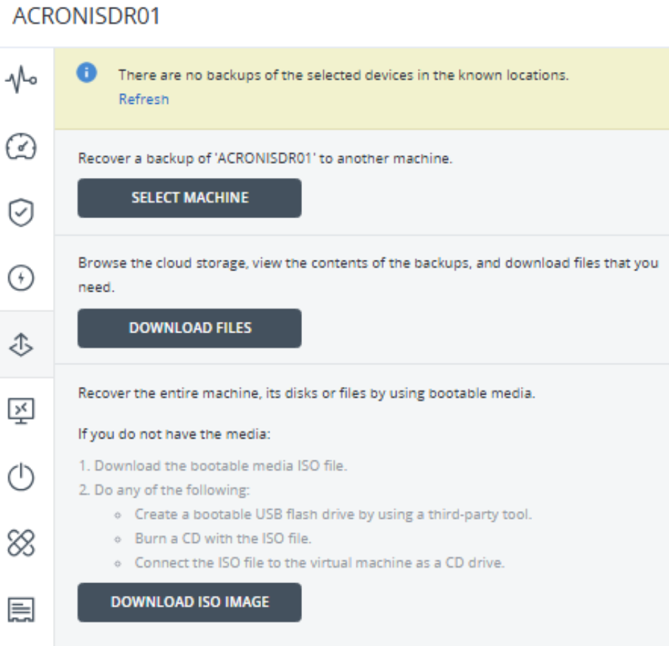 Cloud School Docs - Acronis DR 7 Restoration options -